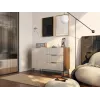 Komoda Cama Meble ALMERA 104x42x75 cm, riešutas/kreminė, 3 stalčiai, medžio drožlių plokštė