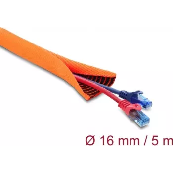 Apsauginė rankovė kabeliams savaime užsidaranti dviejų sluoksnių DELOCK 5 m × 16 mm, oranžinė