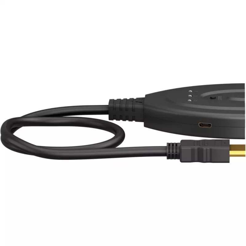 HDMI jungiklis 3 į 1 (4K @ 60Hz), juodas, su 55 cm laidu