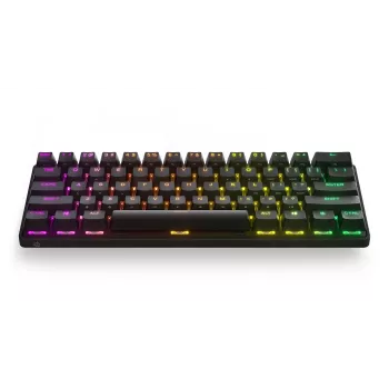 Mechaninė žaidimų klaviatūra STEELSERIES Apex Pro Mini Wireless — 60% formos faktorius, USB + RF belaidis + Bluetooth, QWERTY US, Juoda