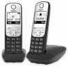 Gigaset A690 Duo analoginis telefonas su skambučio numerio atpažinimu juodas, sidabrinis