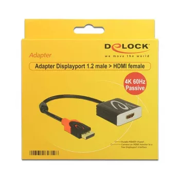 Adapterinis kabelis DisplayPort → HDMI DeLOCK 0,2 m