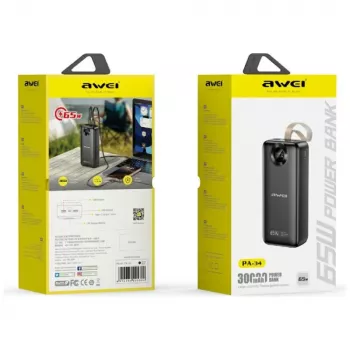 Nešiojamas įkroviklis Awei PA-34 30000 mAh
