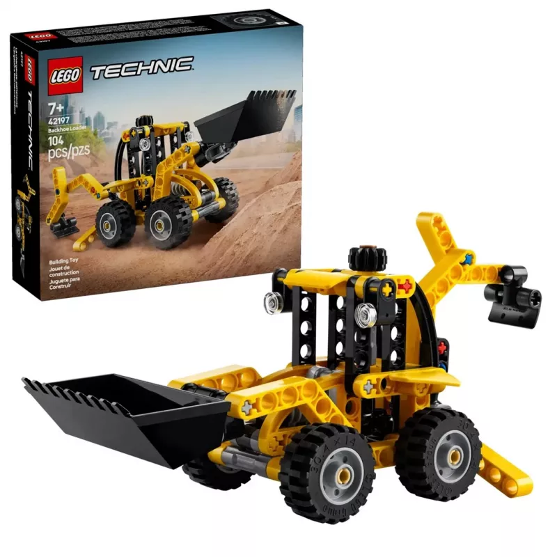 Konstruktorius LEGO Technic Krovimo ekskavatorius 42197 — sukamoji važiuoklė, darbinis krautuvas, 104 detalės, rekomenduojamas amžius 7+