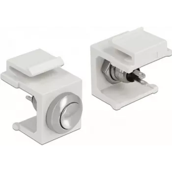 Laidų jungtis DELOCK 86401 Keystone nerūdijantis plienas / balta, 24 V, 16,3×19,8×22,3 mm