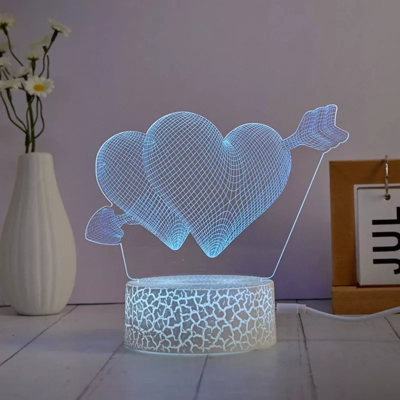 Manta SNL115RGB RGB 3D širdies dekoratyvinė LED lempa