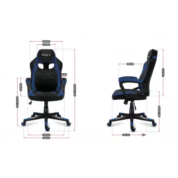 Huzaro FORCE 2.5 BLUE MESH žaidimų kėdė su tinkliniu sėdimu paviršiumi, juoda-mėlyna