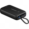 Powerbank 20 000 mAh su integruotu USB-C laidu 13 cm, 30 W, juodas, 20 Ah, 1x USB-A, 2x USB-C, PD, QC