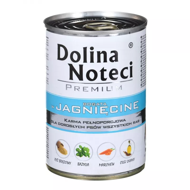 DOLINA NOTECI Premium šlapias ėdalas šunims, turtingas ėrienos, 400 g