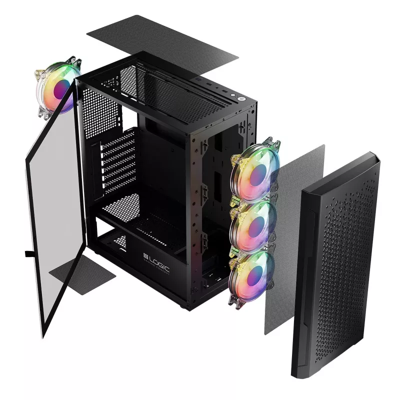 Logic Aramis ARGB MINIDI USB 3.0 korpusas juodas