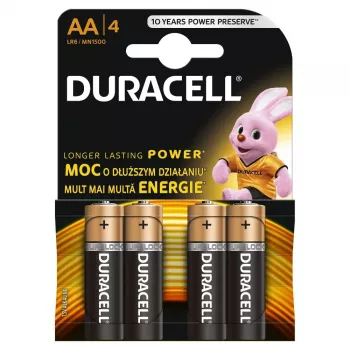 Duracell Plus AA/LR6 šarminės baterijos, 4 vnt. pakuotė