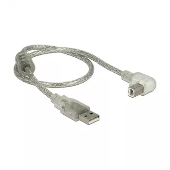 USB kabelis DeLOCK 84811 USB 2.0 0,5 m USB A USB B sidabrinis permatomas