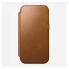 Nomad Modern Leather Folio dėklas iPhone 17 Pro, oda + aliuminis, 6,3 colio (16 cm), Tan, 3 kortelių kišenės
