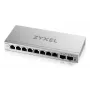 Valdomas L2 Gigabit jungiklis Zyxel GS1200-10v3 — 8x Gigabit (10/100/1000), 20 Gbps, MAC 4000, stalinis, pilkas