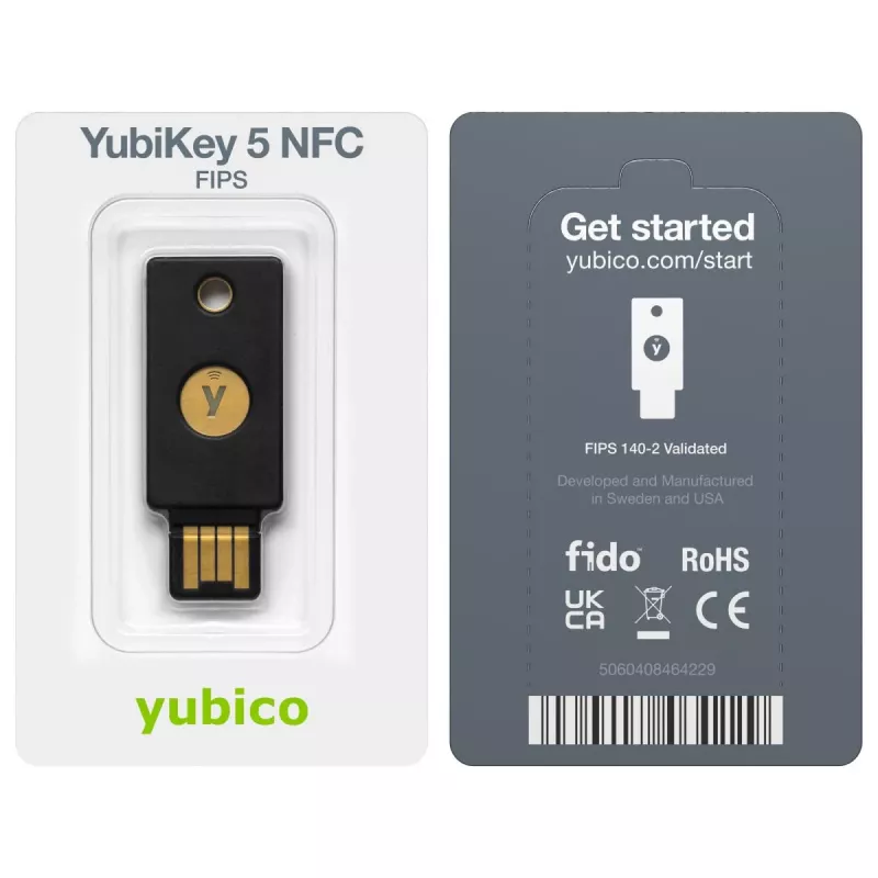 USB atmintinė Yubico 5 FIPS USB-A NFC saugos raktas