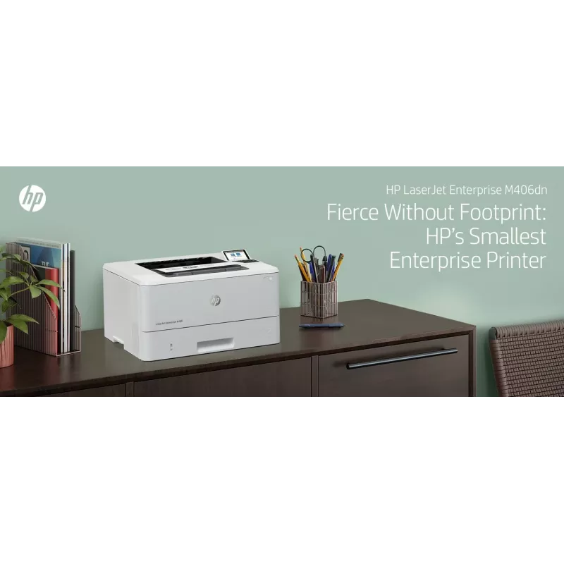 HP LaserJet Enterprise M406dn spausdintuvas, lazerinis, 1200 x 1200 DPI, A4, 38 ppm, dvipusis spausdinimas, tinklo paruoštas