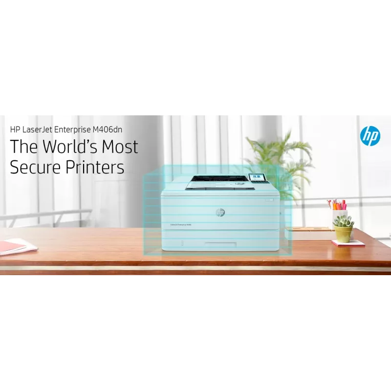 HP LaserJet Enterprise M406dn spausdintuvas, lazerinis, 1200 x 1200 DPI, A4, 38 ppm, dvipusis spausdinimas, tinklo paruoštas