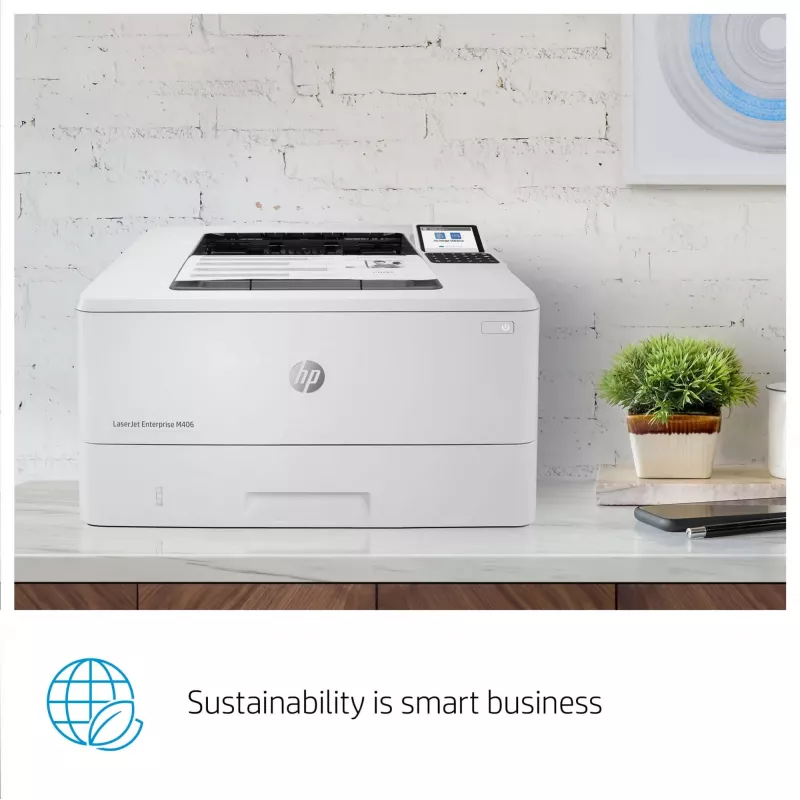 HP LaserJet Enterprise M406dn spausdintuvas, lazerinis, 1200 x 1200 DPI, A4, 38 ppm, dvipusis spausdinimas, tinklo paruoštas