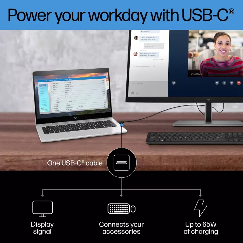 Monitorius HP E-Series E27k G5 27 colių 4K Ultra HD LCD 3840 x 2160