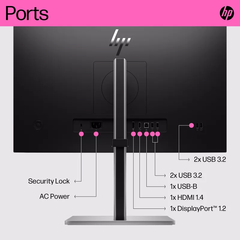 HP E24t G5 FHD lietimui jautrus monitorius, 60,5 cm (23,8 colio), 1920 x 1080 pikselių, Full HD, LCD, 5 ms, juodas