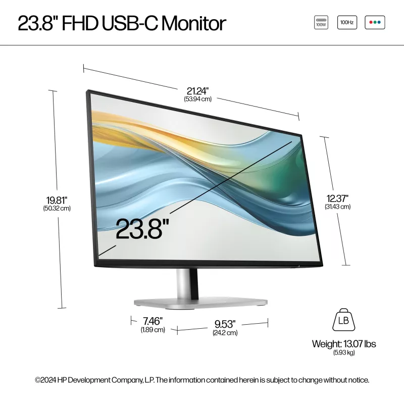 HP Series 5 Pro 23.8 col. FHD USB-C monitoras - 524pu