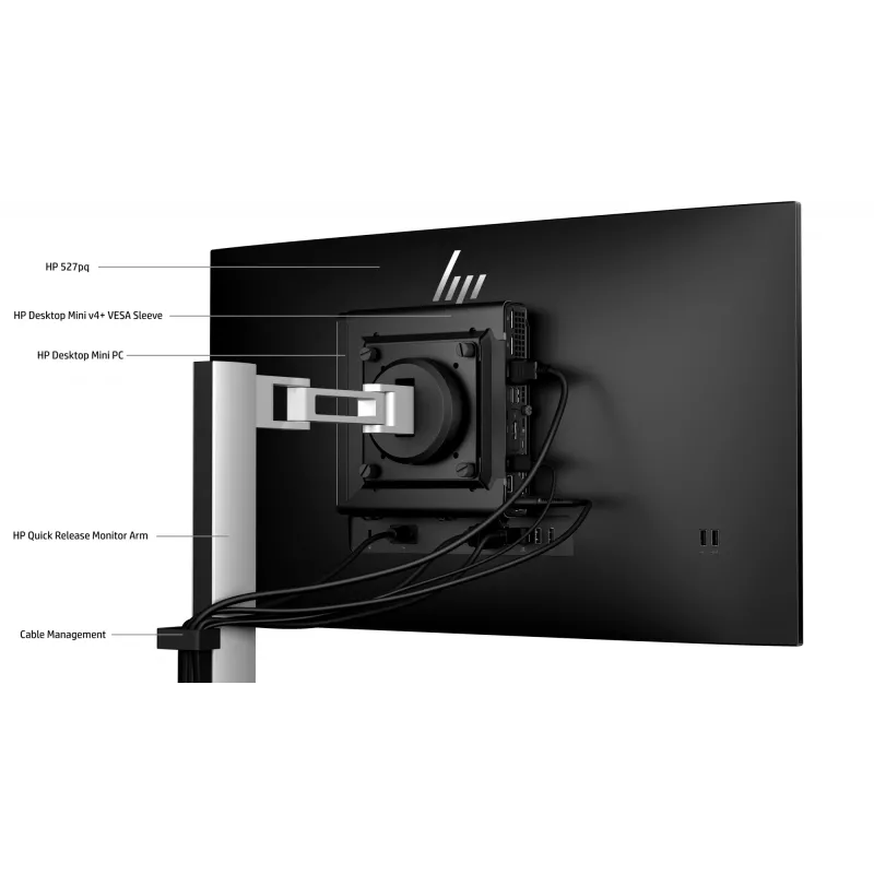HP Series 5 Pro 27 colių QHD monitorius - 527pq, 68.6 cm (27 colių), 2560 x 1440 pikselių, Quad HD, LCD, 5 ms, juodas