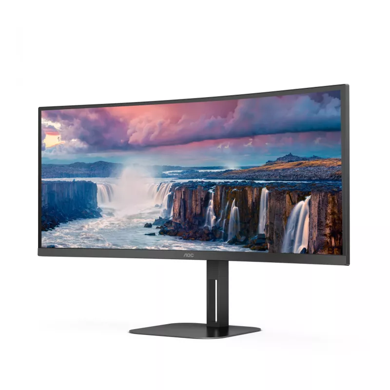 AOC CU34V5C/BK monitor 86,4 cm (34 inch) 3440 x 1440 pikselių Wide Quad HD LED juodas