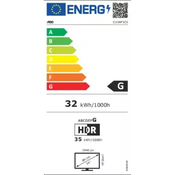 AOC CU34P3CV monitorius 86,4 cm (34 colių) 3440 x 1440 pikselių UltraWide Quad HD LED juodas