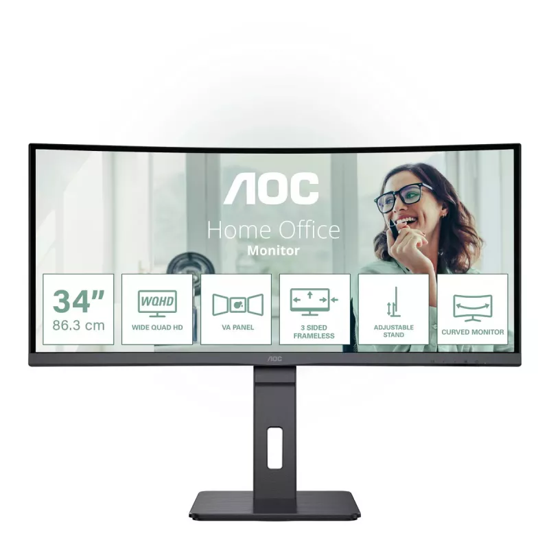 AOC CU34P3CV monitorius 86,4 cm (34 colių) 3440 x 1440 pikselių UltraWide Quad HD LED juodas
