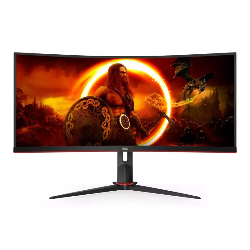 34 colių AOC CU34G2XP/BK VA monitorius, 3440×1440, 21:9, 180 Hz, 1 ms, 2×HDMI, juodas