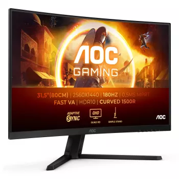 AOC G4 CQ32G4VE monitorius 80 cm (31,5 col.) 2560 x 1440 pikselių Quad HD LCD juodas, pilkas
