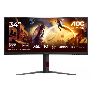 AOC G4 CU34G4Z kompiuterio monitorius 86,4 cm (34 col.) 3440 × 1440 pikselių Wide Quad HD LED juodas, raudonas