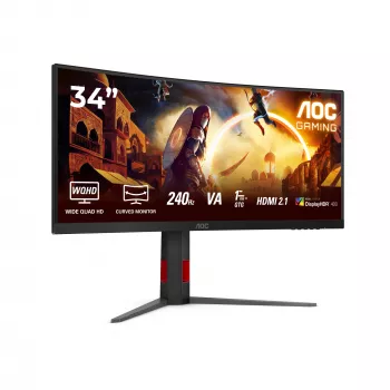 AOC G4 CU34G4Z kompiuterio monitorius 86,4 cm (34 col.) 3440 × 1440 pikselių Wide Quad HD LED juodas, raudonas