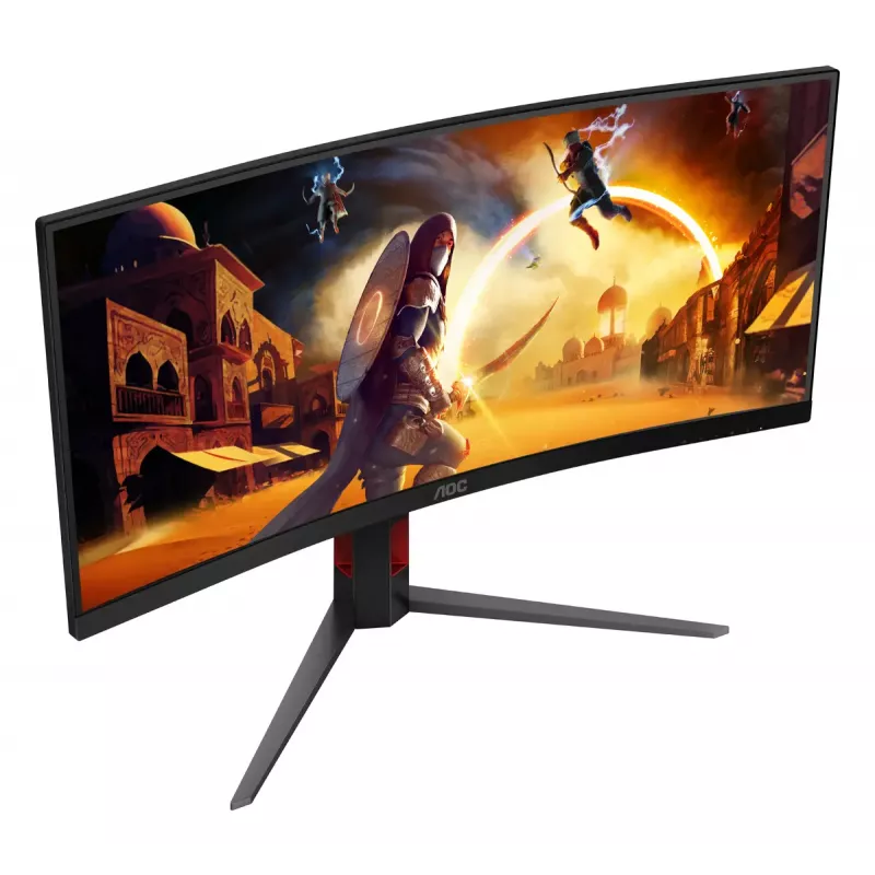 AOC G4 CU34G4 monitorius 86,4 cm (34 colių) 3440 x 1440 pikselių Wide Quad HD LED juodas, raudonas
