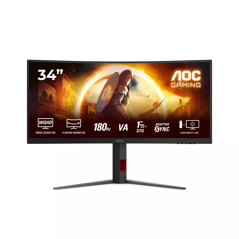AOC G4 CU34G4 monitorius 86,4 cm (34 colių) 3440 x 1440 pikselių Wide Quad HD LED juodas, raudonas