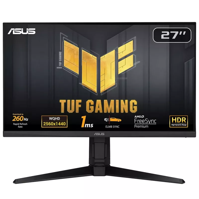 ASUS TUF Gaming VG27AQML1A monitor 68,6 cm (27 colių) 2560 x 1440 pikselių Wide Quad HD LCD juodas