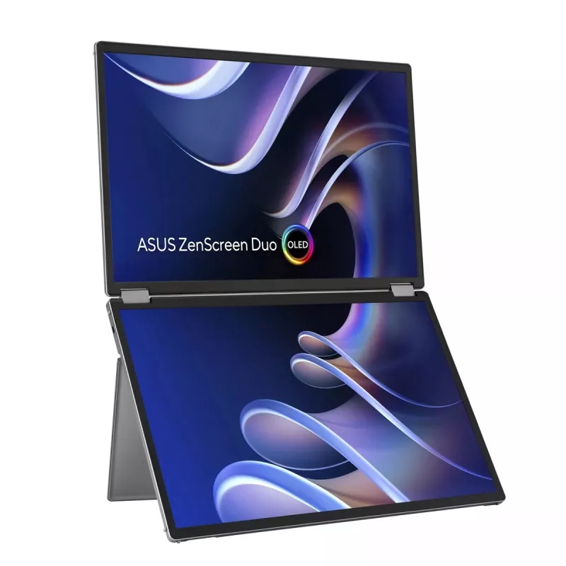 ASUS ZenScreen Duo OLED MQ149CD nešiojamas monitorius 35,6 cm (14 colių) 1920 x 1200 WUXGA sidabrinis