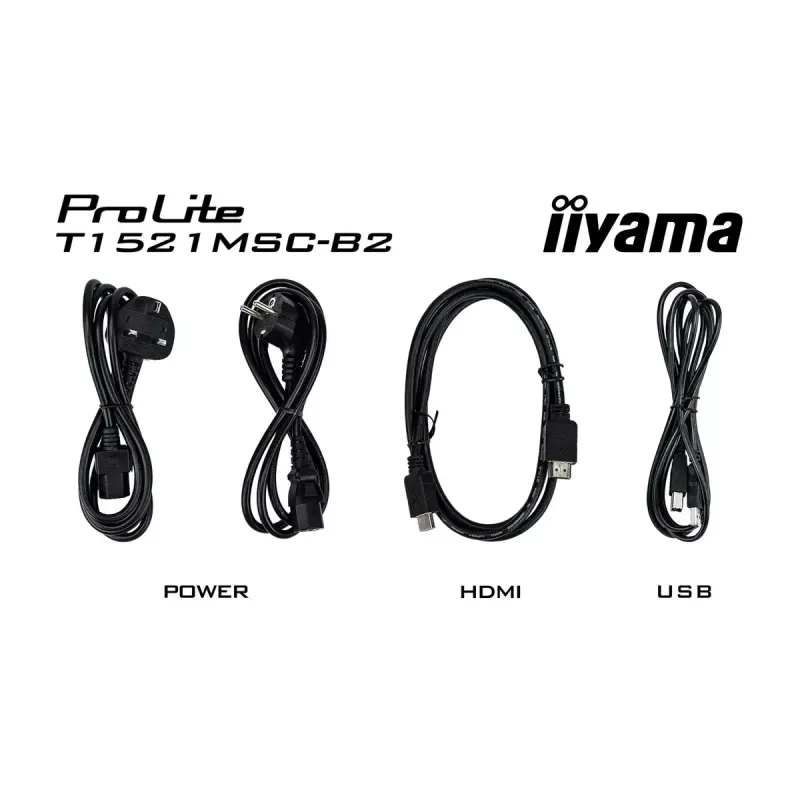 iiyama ProLite T1521MSC-B2 monitor kompiuterinis 38,1 cm (15 colių) 1024 x 768 pikseliai XGA LED liečiamasis stalinis juodas