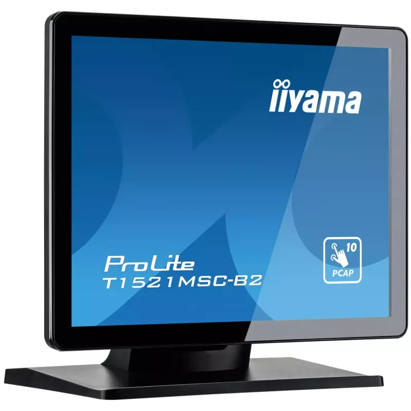 iiyama ProLite T1521MSC-B2 monitor kompiuterinis 38,1 cm (15 colių) 1024 x 768 pikseliai XGA LED liečiamasis stalinis juodas
