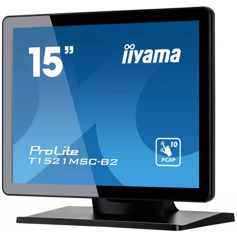 iiyama ProLite T1521MSC-B2 monitor kompiuterinis 38,1 cm (15 colių) 1024 x 768 pikseliai XGA LED liečiamasis stalinis juodas