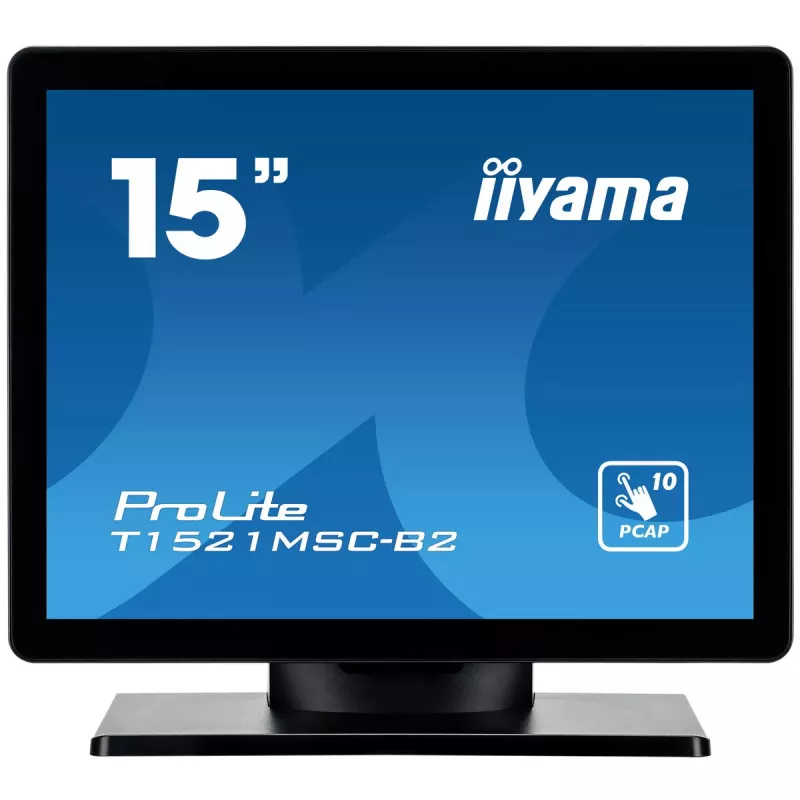iiyama ProLite T1521MSC-B2 monitor kompiuterinis 38,1 cm (15 colių) 1024 x 768 pikseliai XGA LED liečiamasis stalinis juodas