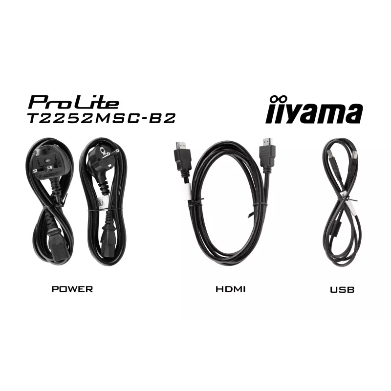 Monitorius iiyama ProLite T2252MSC-B2 54,6 cm (21,5 col.) Full HD LCD jutiklinis juodas
