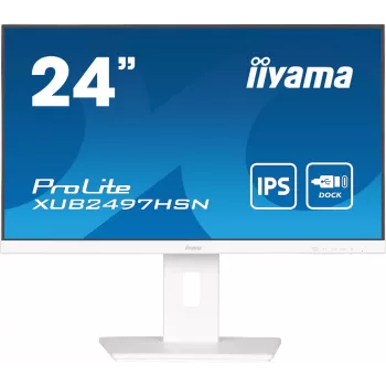IIYAMA ProLite XUB2497HSN-W2 23,8 colių Full HD IPS LED monitorius su USB-C dokstote, baltas