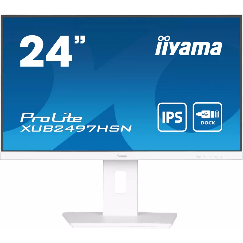 IIYAMA ProLite XUB2497HSN-W2 23,8 colių Full HD IPS LED monitorius su USB-C dokstote, baltas