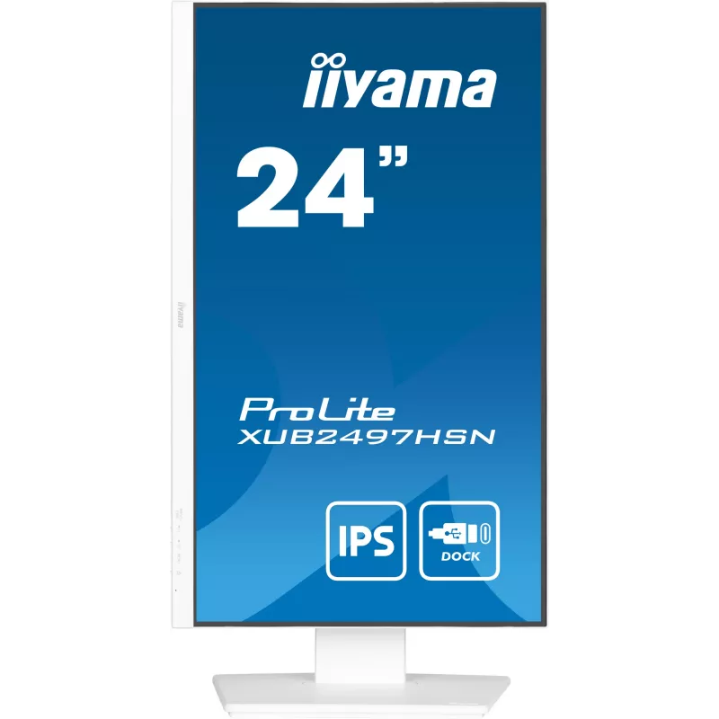 IIYAMA ProLite XUB2497HSN-W2 23,8 colių Full HD IPS LED monitorius su USB-C dokstote, baltas
