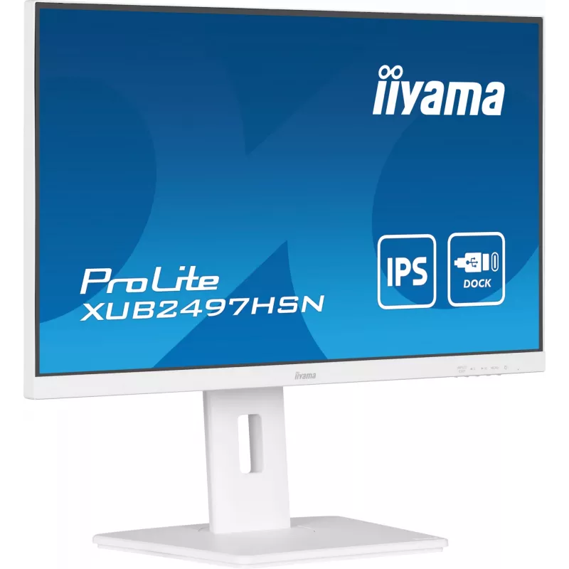 IIYAMA ProLite XUB2497HSN-W2 23,8 colių Full HD IPS LED monitorius su USB-C dokstote, baltas