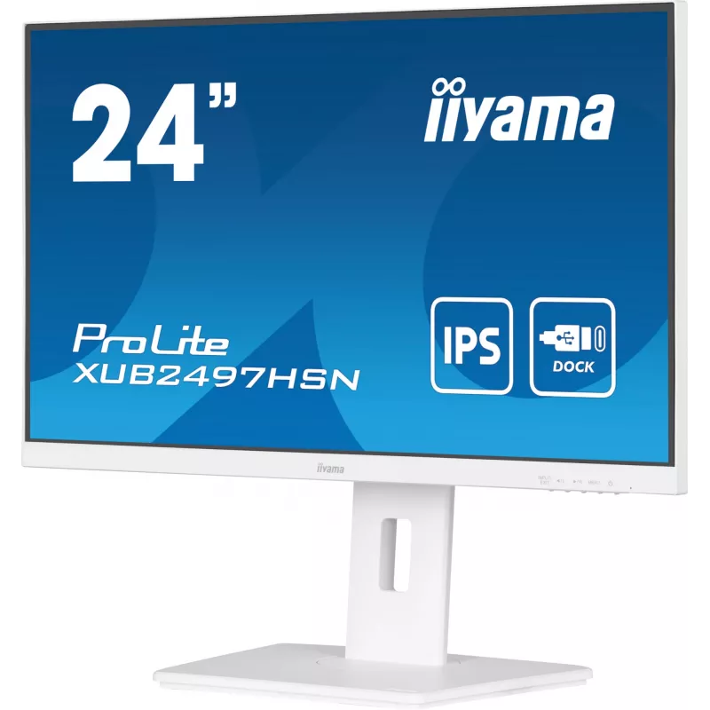 IIYAMA ProLite XUB2497HSN-W2 23,8 colių Full HD IPS LED monitorius su USB-C dokstote, baltas