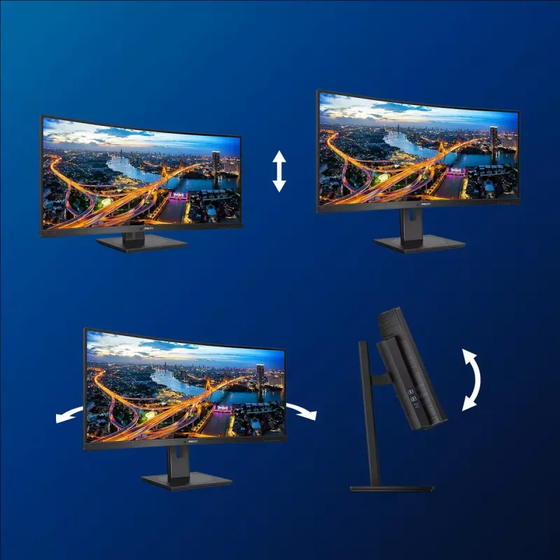 Philips B Line 346B1C/00 monitorius 86,4 cm (34 colių) 3440 x 1440 pikselių Quad HD LCD juodas