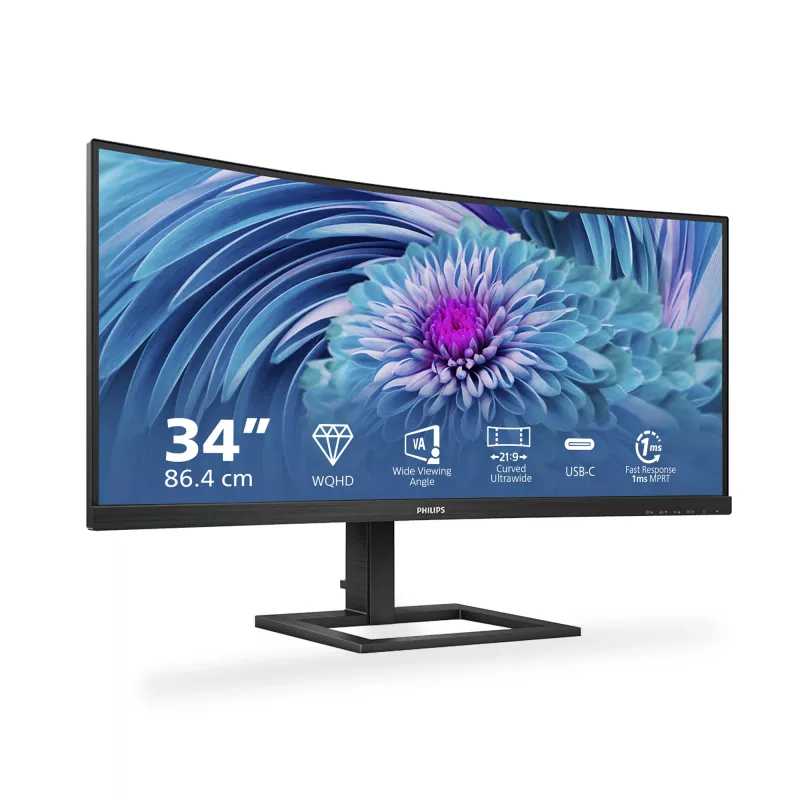 Philips E Line 346E2CUAE/00 monitor 86,4 cm (34 colių) 3440 x 1440 pikselių Wide Quad HD+ LCD juodas