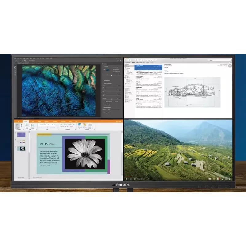 Philips P Line 439P1/00 monitorius 108 cm (42,5 colio) 3840 x 2160 pikselių 4K Ultra HD LCD juodas